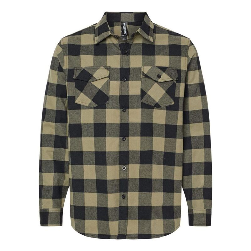 自営トレーディング レディース トップス プルオーバー Independentrading Co. Plain Flannel Shirt Olive And Black 黒いこと