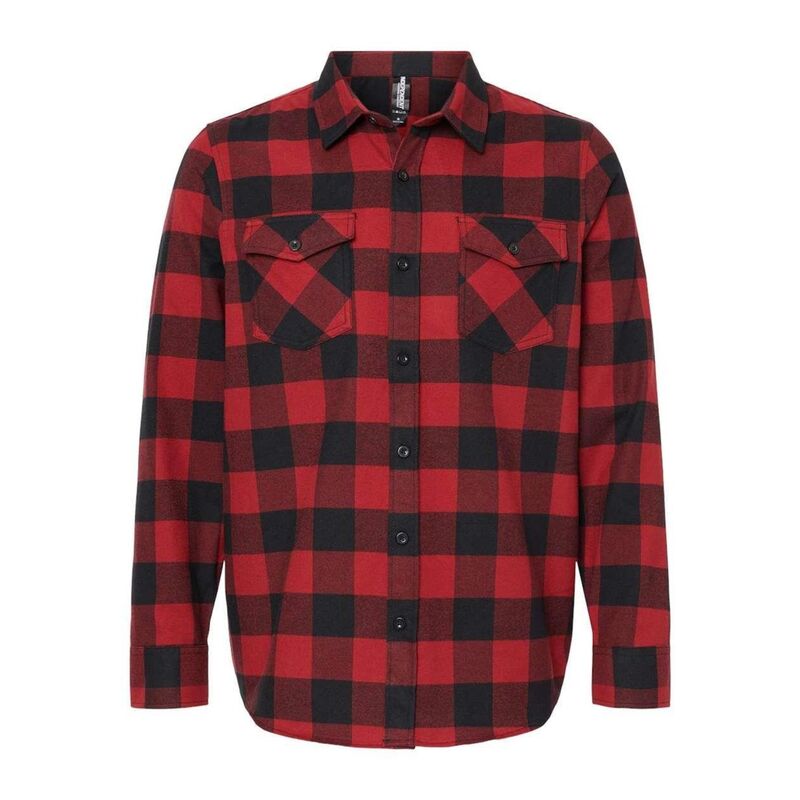 自営トレーディング レディース トップス プルオーバー Independentrading Co. Plain Flannel Shirt Red And Black 黒いこと