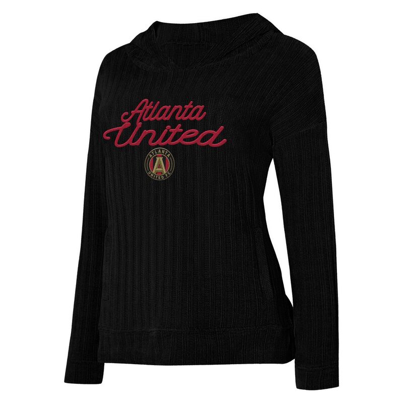 アンブランデッド レディース トップス プルオーバー Unbranded Women\u0027s Conceptsport Black Atlanta United FC Linger Long Sleeve Hooded Top Atu Black 黒いこと