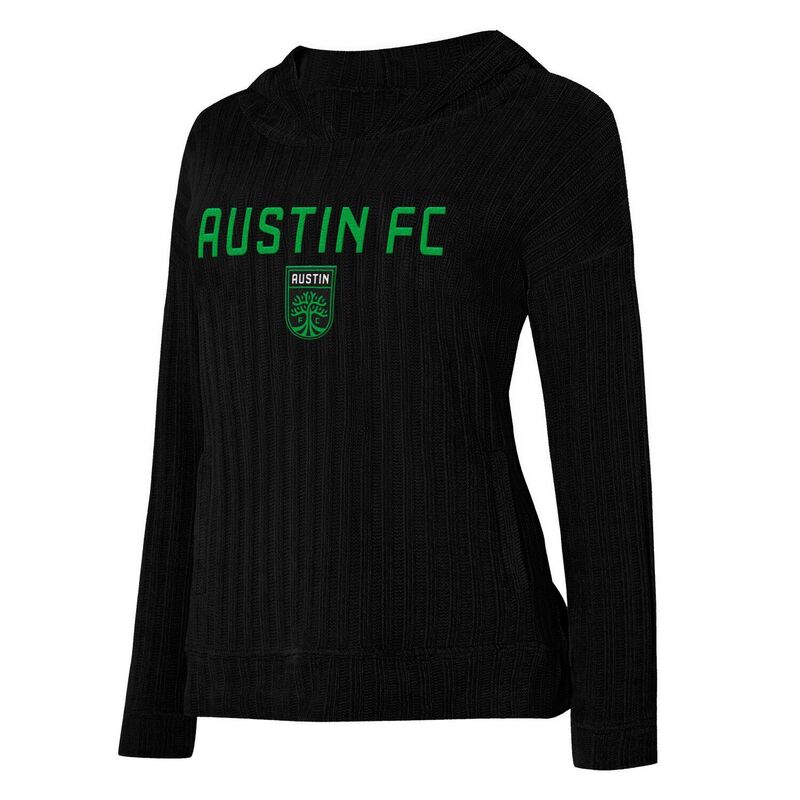 アンブランデッド レディース トップス プルオーバー Unbranded Women\u0027s Conceptsport Black Austin FC Linger Long Sleeve Hooded Top Afc Black 黒いこと
