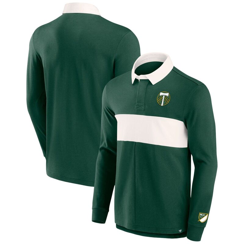 ファナティクス レディース トップス プルオーバー スポーツシャツ Fanatics Brands - White Label Men\u0027s Fanatics Green Portland Timbers Forever Casuals Long Sleeve Striker Polo Tmb Green 緑であること