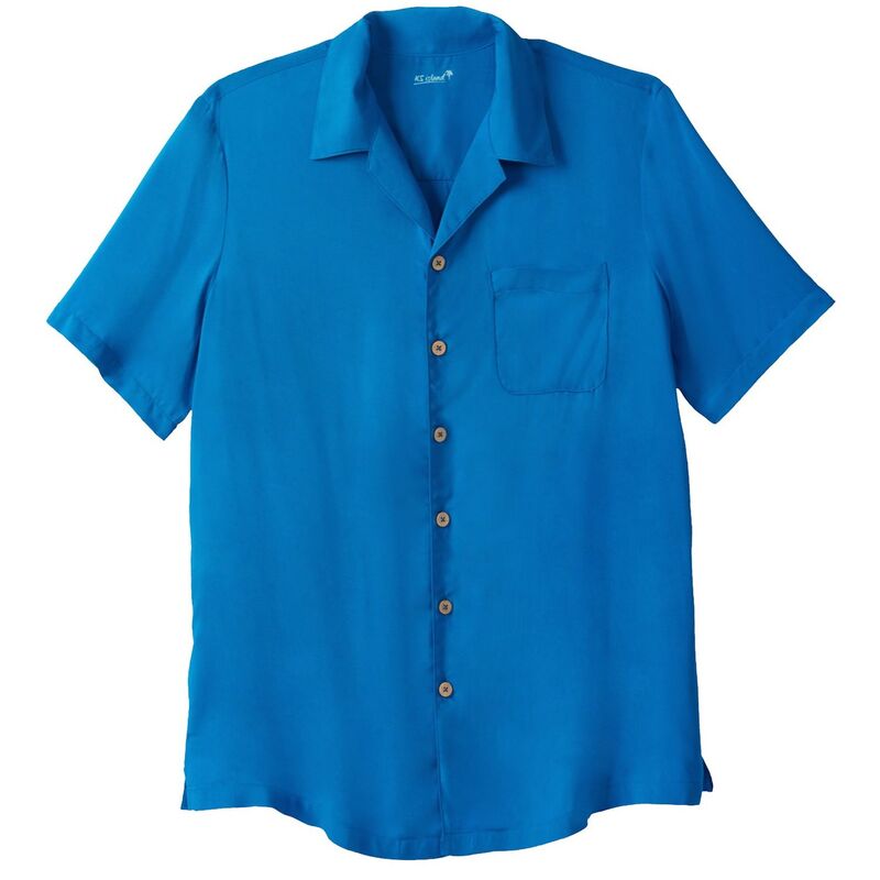 キングサイズ レディース トップス プルオーバー トール KingSize Men\u0027s Big \u0026 Tall Solid Camp Shirt Bright Blue 青み