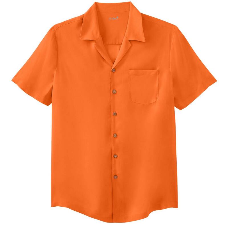 キングサイズ レディース トップス プルオーバー トール KingSize Men\u0027s Big \u0026 Tall Solid Camp Shirt Bright Orange オレンジ色
