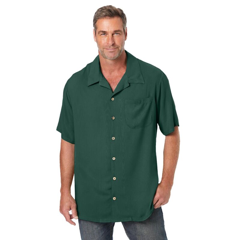 キングサイズ レディース トップス プルオーバー トール KingSize Men\u0027s Big \u0026 Tall Solid Camp Shirt Hunter
