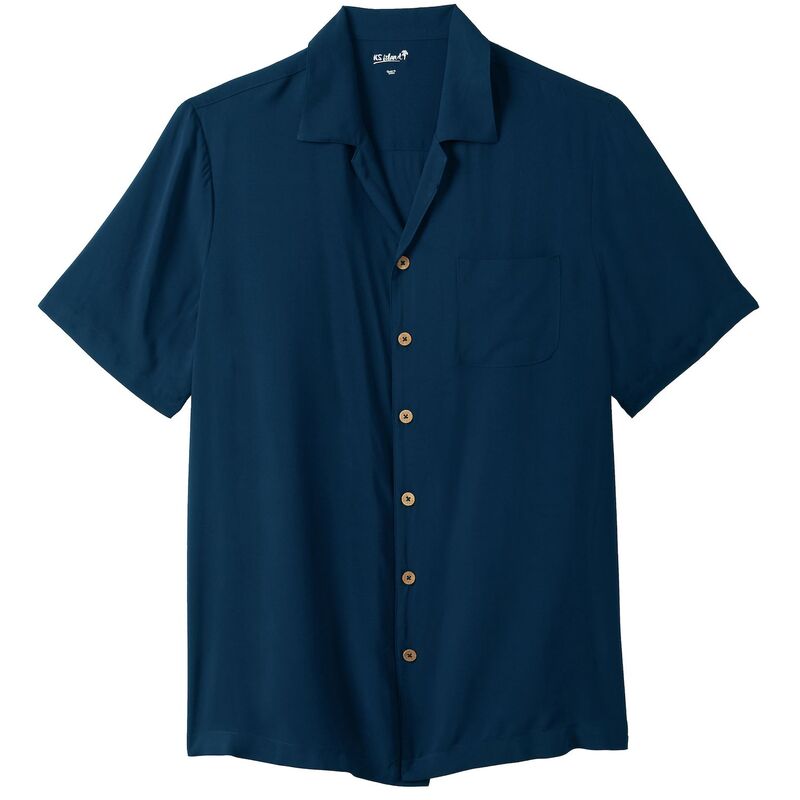 キングサイズ レディース トップス プルオーバー トール KingSize Men\u0027s Big \u0026 Tall Solid Camp Shirt Navy 米国海軍