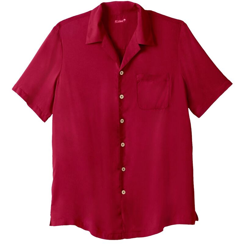 キングサイズ レディース トップス プルオーバー トール KingSize Men\u0027s Big \u0026 Tall Solid Camp Shirt Rich Burgundy バーガンディ