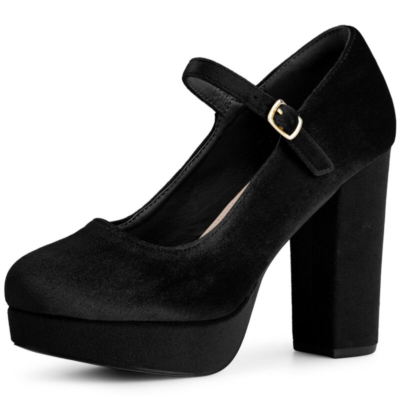 ブリスフルステップ レディース シューズ パンプス プラットフォーム ヒール BLISSFUL STEPlatform Chunky Heels Pumps for Women Black ブラック｜ReVida 店 15,525円