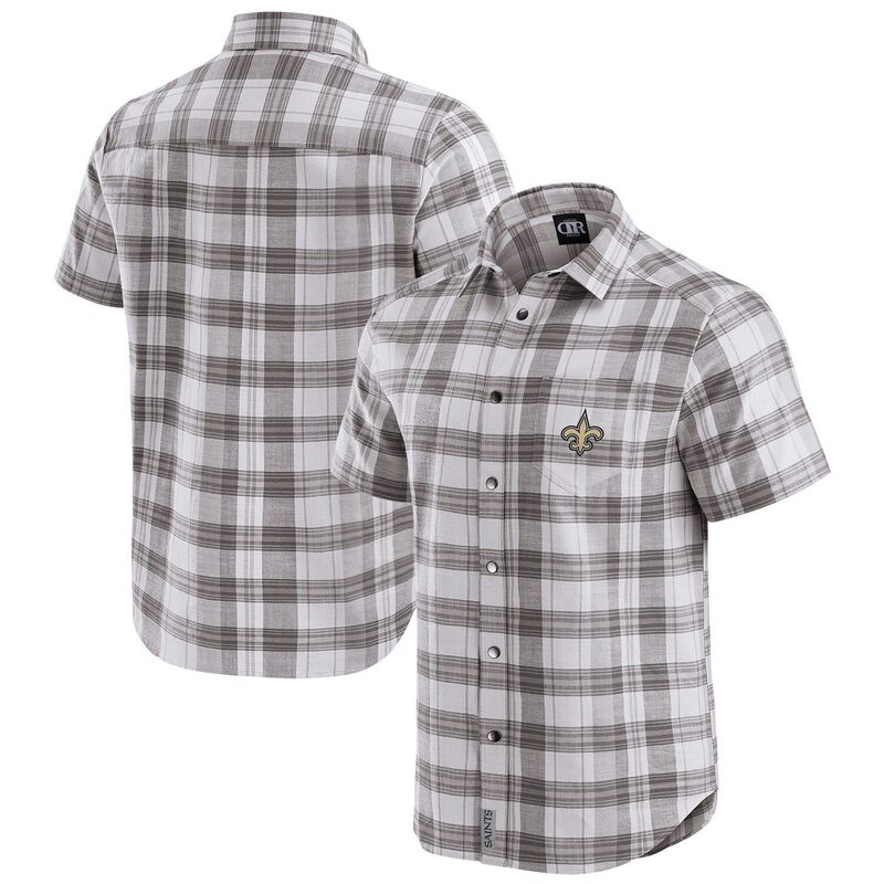 ダリウス・ラッカー 寄せ合わせ バイ ファナティクス レディース トップス プルオーバー Men\u0027s Darius Rucker Collection by Fanatics Gray New Orleansaints Team Plaid Short Sleeve Full-Snap Shirt Snt Grey 薄墨色