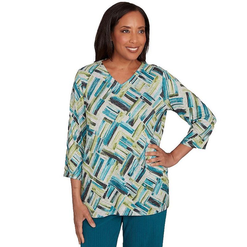 アルフレッド ダナー レディース トップス プルオーバー V素っ首 プチ Petite Alfredunner Detailed V-Neck Brushstroke Top No Color