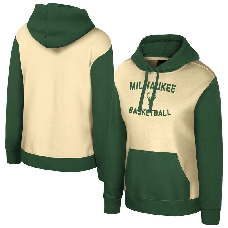 スタジアムエッセンシャルズ レディース トップス プルオーバー パーカー Women\u0027stadium Essentials Creamilwaukee Bucks Rafters Road Trip Hoodie Buk Beige ベージュ