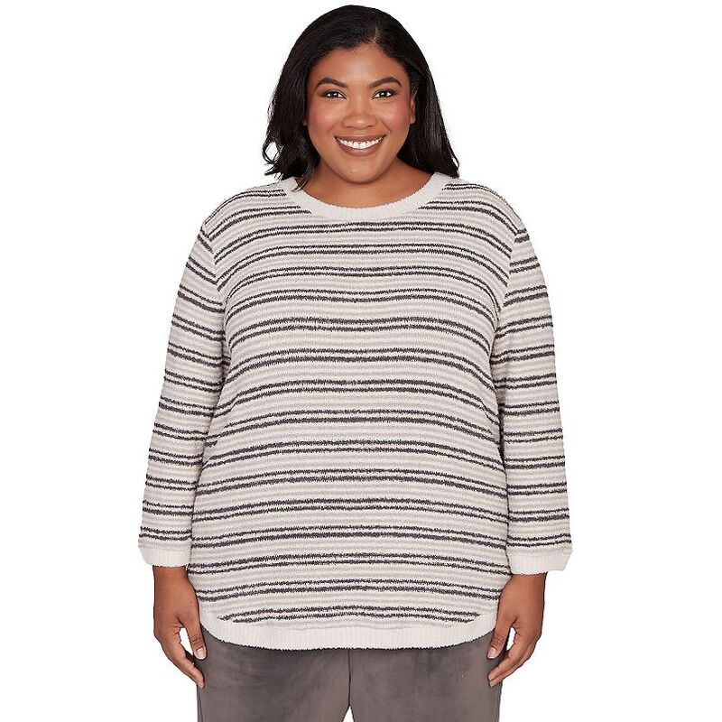 アルフレッド ダナー レディース トップス プルオーバー つけ加える大きさ 編み物 Plusize Alfredunner Eyelash Striped Knitop No Color 縞模様