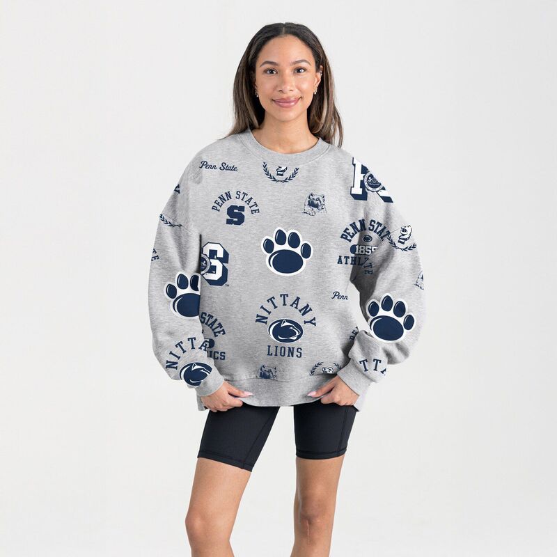 ゲームデイ・クチュール レディース トップス プルオーバー 流汗 フリース Women\u0027s Gameday Couture Gray Penn State Nittany Lions Always on Repeat Fleece Sweatshirt Pst Grey 薄墨色