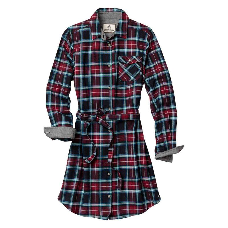 レジェンダリーホワイトテイルズ レディース トップス ワンピース ボタンダウン Women's Legendary Whitetails Plaid Flannel Button Down Dress Blackberry Plaid チェック｜ReVida 店