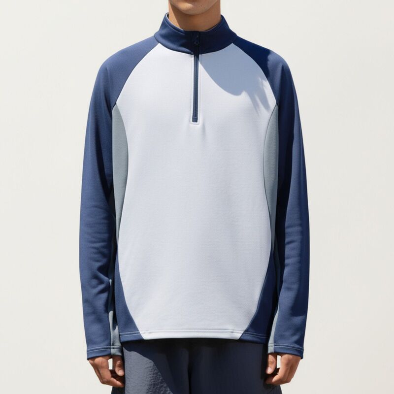 アンナカシ レディース トップス プルオーバー ハーフジップ Anna-Kaci Men\u0027s Long Sleeve Quarter Zipullover with Color Block Panels and Stand Collar Navy 米国海軍