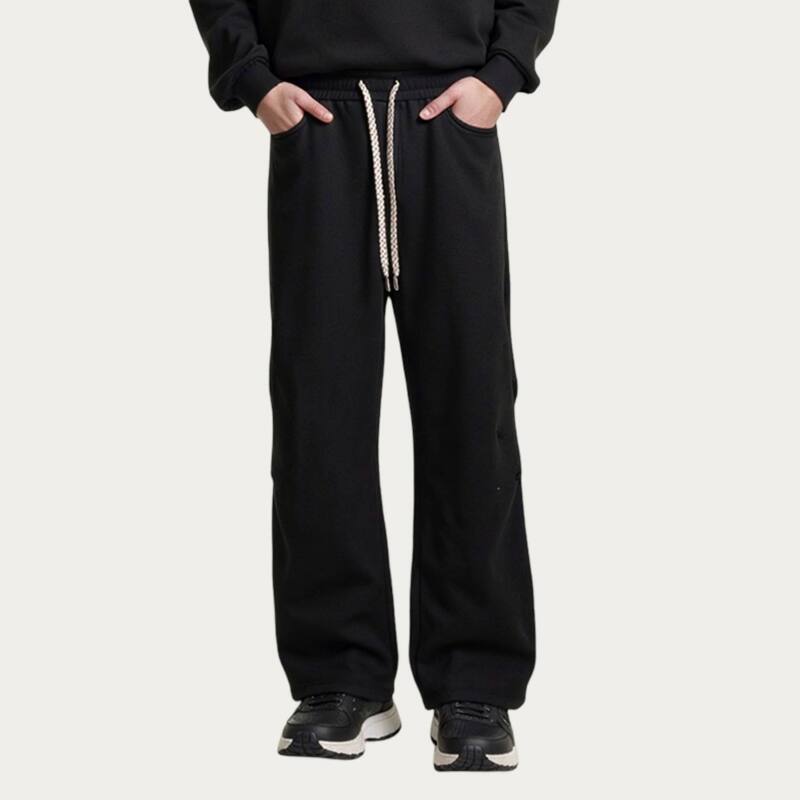 アンナカシ レディース ボトムス カジュアルパンツ リラックスフィット ストレート Anna-Kaci Men'straight Leg Drawstring Pants with Elastic Waist and Relaxed Fit Black ブラック｜ReVida 店