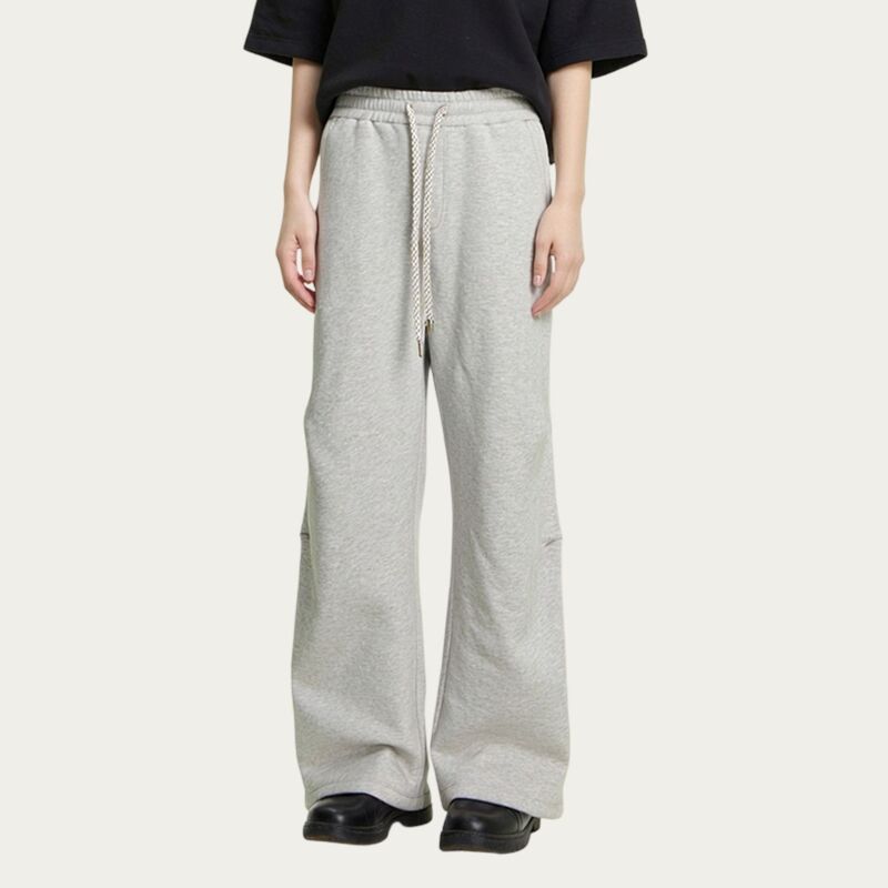 アンナカシ レディース ボトムス カジュアルパンツ リラックスフィット ストレート Anna-Kaci Men'straight Leg Drawstring Pants with Elastic Waist and Relaxed Fit Gray グレー|ReVida 店