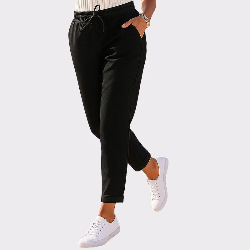 ラスカーナ レディース ボトムス カジュアルパンツ クロップド Lascana Women's Cropped Pull On Pants Black ブラック｜ReVida 店