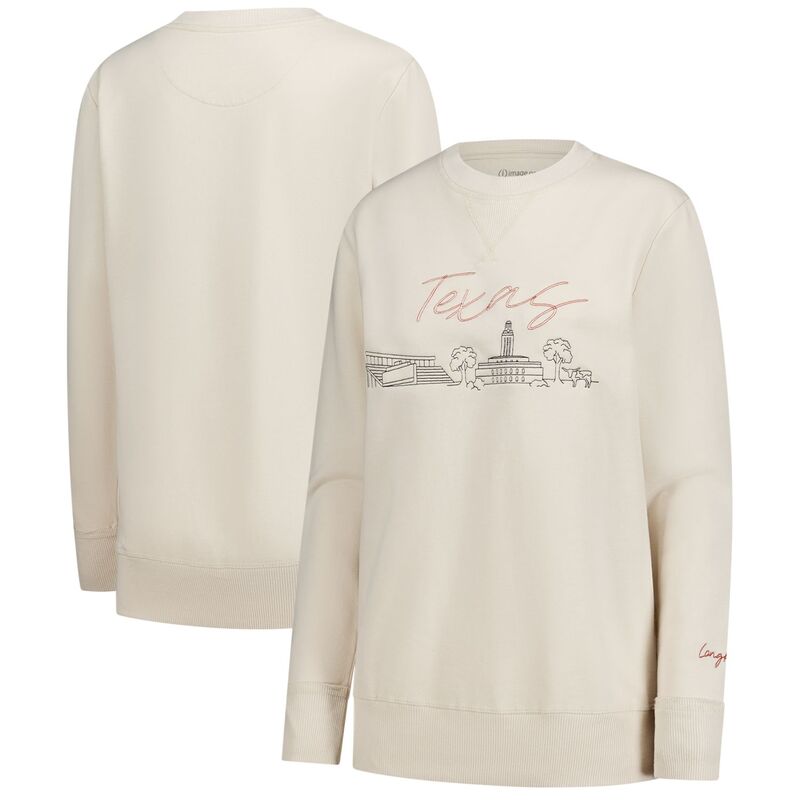 想い浮かべる一 レディース トップス プルオーバー ヴィンテージ 流汗 フリース Image One Women\u0027s Natural Texas Longhorns Campus Vintage Wash Fleece Sweatshirtex Beige ベージュ