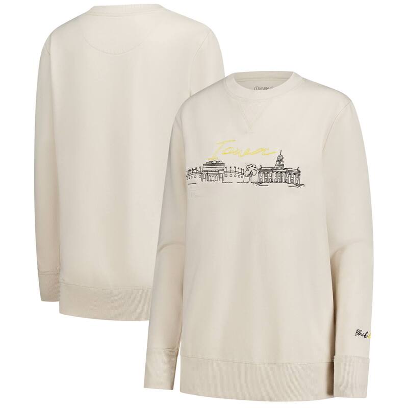 想い浮かべる一 レディース トップス プルオーバー ヴィンテージ 流汗 フリース Image One Women\u0027s Natural Iowa Hawkeyes Campus Vintage Wash Fleece Sweatshirt Iwa Beige ベージュ