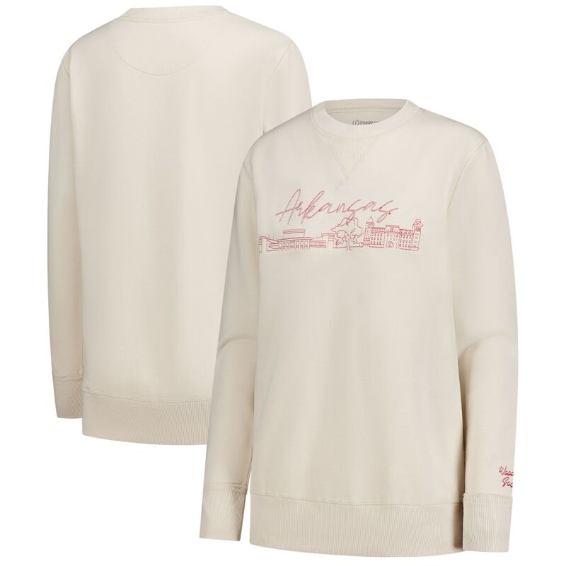 想い浮かべる一 レディース トップス プルオーバー ヴィンテージ 流汗 フリース Image One Women\u0027s Natural Arkansas Razorbacks Campus Vintage Wash Fleece Sweatshirt Ark Beige ベージュ