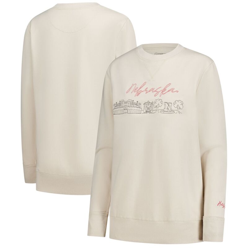 想い浮かべる一 レディース トップス プルオーバー ヴィンテージ 流汗 フリース Image One Women\u0027s Natural Nebraska Huskers Campus Vintage Wash Fleece Sweatshirt Nebeige ベージュ