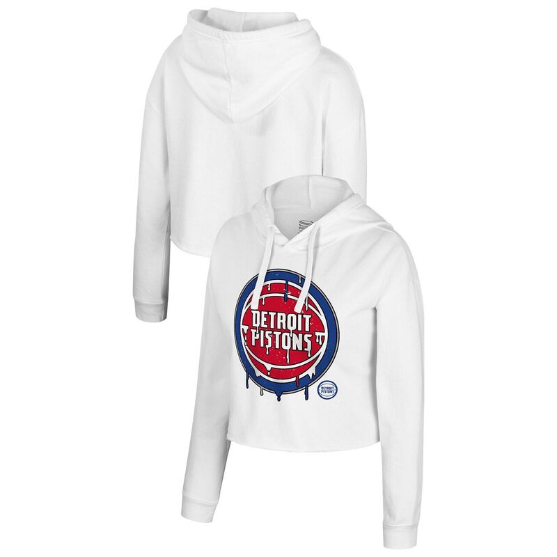 スタジアムエッセンシャルズ レディース トップス プルオーバー クロップド パーカー Women\u0027stadium Essentials White Detroit Pistons Ice Cream Cropped Hoodie Pis White 白いこと