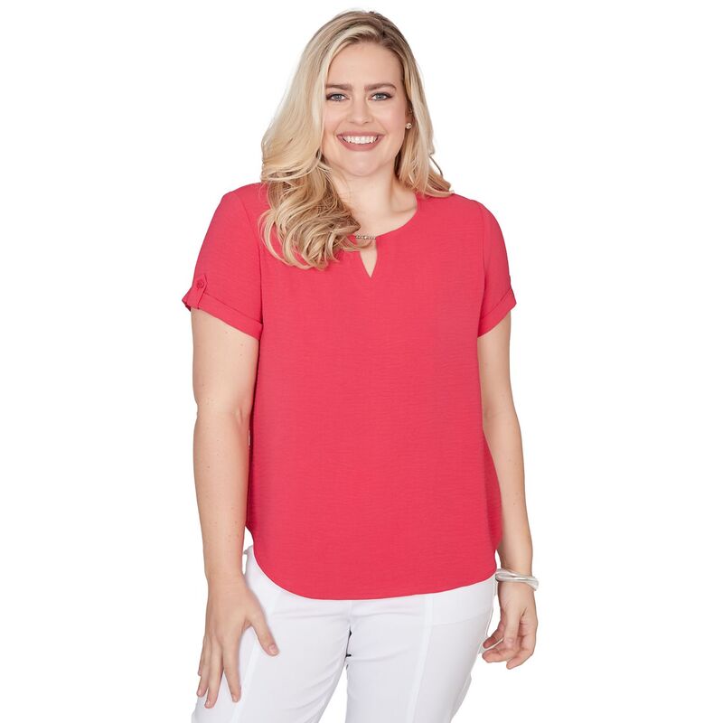 アルフレッド ダナー レディース トップス プルオーバー Women\u0027s Alfredunner Solid Rolled Short Sleeve Tee Raspberry