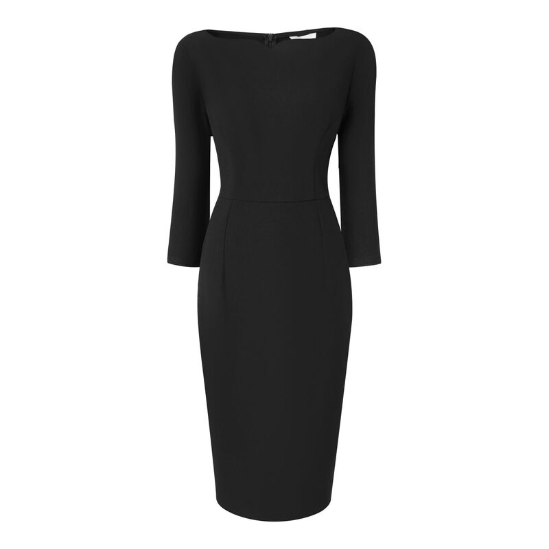 ホンベティ レディース トップス ワンピース Hombety Women's 3/4 Sleeve Work Dress Boat Neck Elegant Business Pencil Sheath Dresses Black ブラック｜ReVida 店