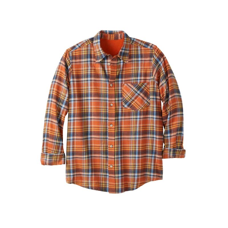 ボルダー小川 レディース トップス プルオーバー トール Boulder Creek by KingSize Men\u0027s Big \u0026 Tall Flannel Shirt Pumpkin Plaid 照合のしるし