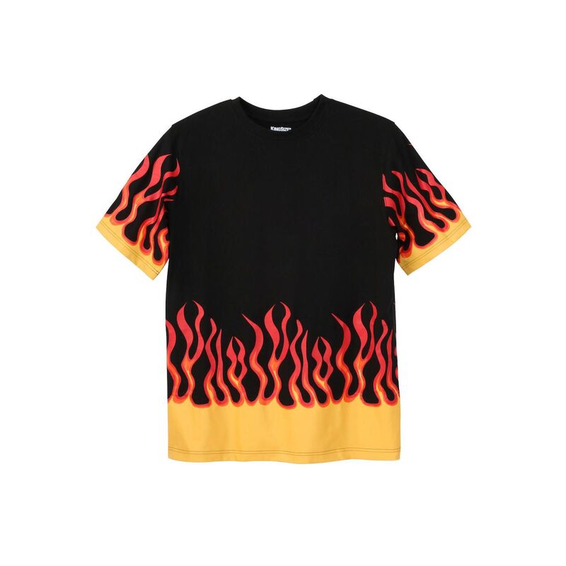 キングサイズ レディース トップス プルオーバー トール グラフィック KingSize Men\u0027s Big \u0026 Tall Easy Style Graphic Tee Flames