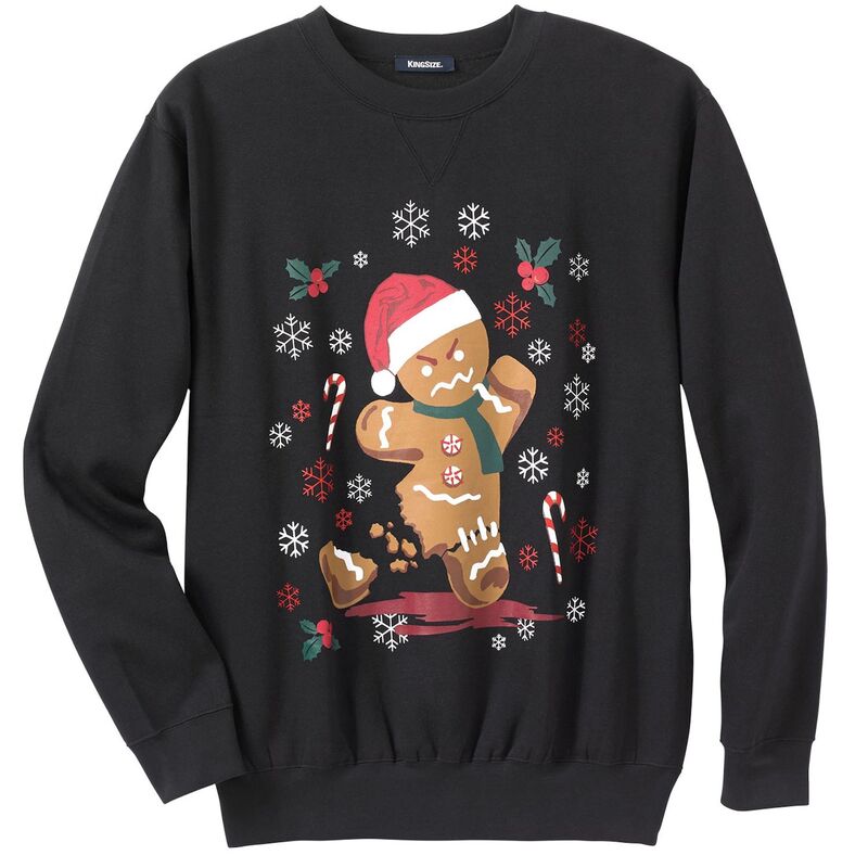 キングサイズ レディース トップス プルオーバー スウェットール フリース グラフィック KingSize Men\u0027s Big \u0026 Tall Graphic Fleece Sweatshirt Angry Gingerbread