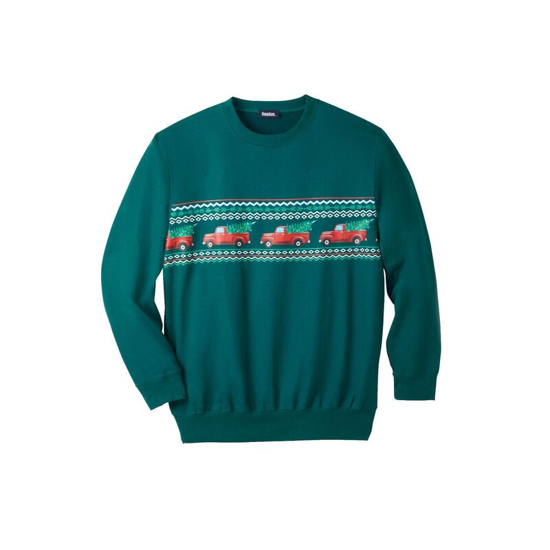キングサイズ レディース トップス プルオーバー スウェットール フリース グラフィック KingSize Men\u0027s Big \u0026 Tall Graphic Fleece Sweatshirt Peeking Santa