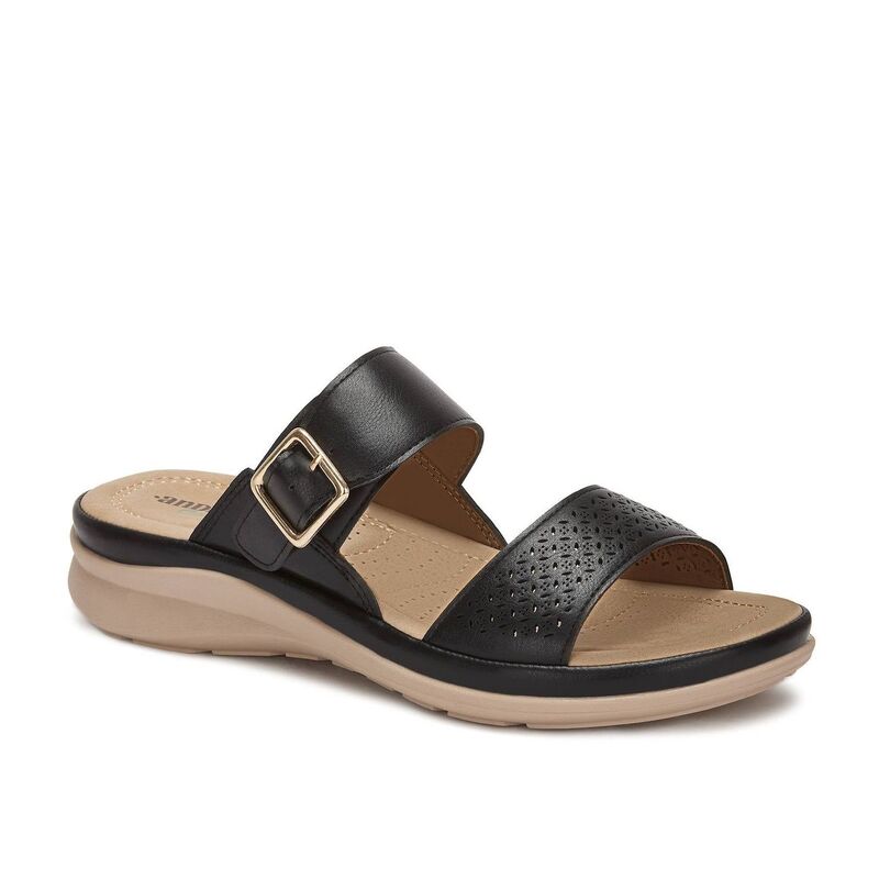 アンドレア レディース シューズ サンダル Andrea Comfort Padded Footbed Sandals 65413 Black 黒いこと