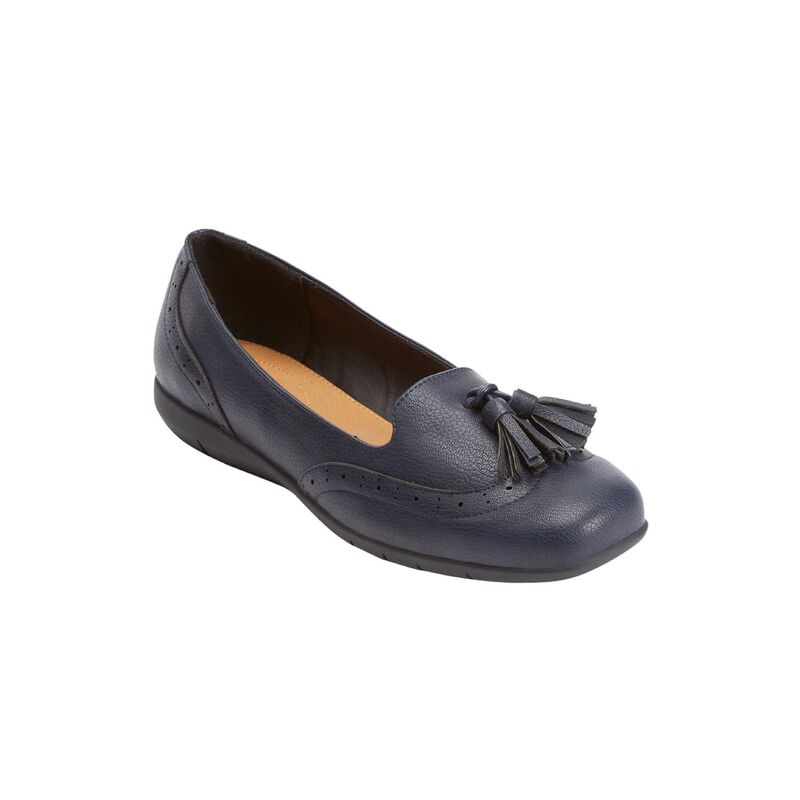 コンフォートビュー レディース シューズ サンダル Comfortviewomen\u0027s The Aster Slip On Flat Navy 米国海軍