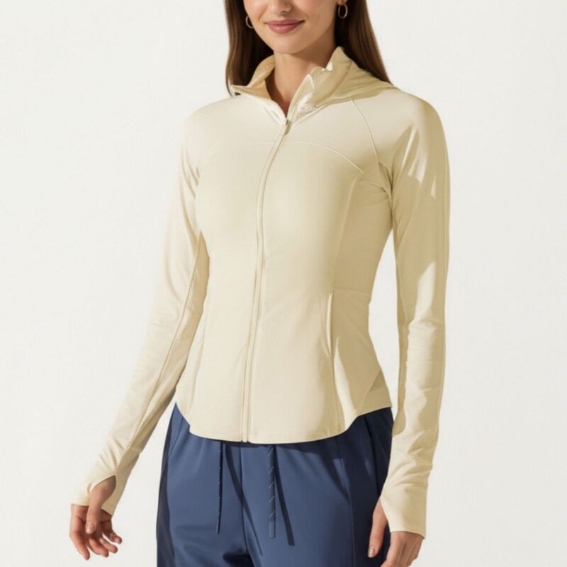 アンナカシ レディース トップス プルオーバー ハイネック 上衣 Anna-Kaci Womens\u0027s Full Zip Long Sleeve Active Jacket with Fitted Silhouette and High Neck Yellow 黄色