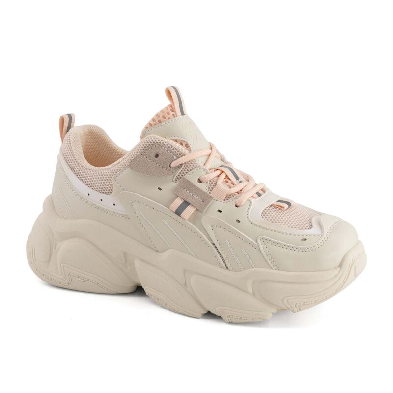 アンドレア レディース シューズ スニーカー プラットホーム Andrea Women ’ s Chunky Fashion Sneakers with Platform Sole 90063 Beige ベージュ