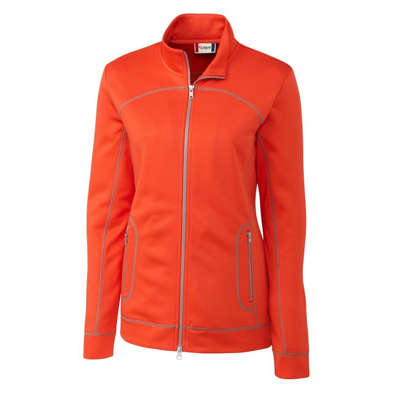 細流 レディース アウター 上衣・上衣 編み物 Clique Helsa Womens Full Zip Knit Jacket Blood Orange オレンジ色