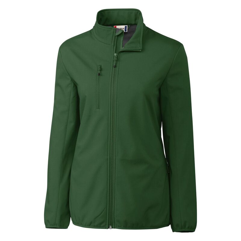 細流 レディース アウター 上衣・上衣 Clique Trail Stretch Softshell Full Zip Womens Jacket Bottle Green 緑であること