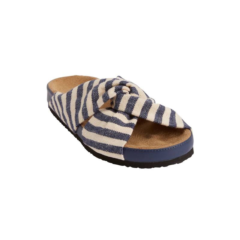 コンフォートビュー レディース シューズ サンダル Comfortviewomen\u0027s The Reese Slip On Footbed Sandal Navy 米国海軍