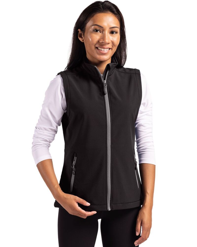 細流 レディース アウター 上衣・上衣 より良い Clique Tempo Stretch Full Zip Womensoftshell Vest Black Pure Slate 黒いこと