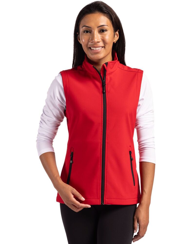 細流 レディース アウター 上衣・上衣 より良い Clique Tempo Stretch Full Zip Womensoftshell Vest Red Black 黒いこと