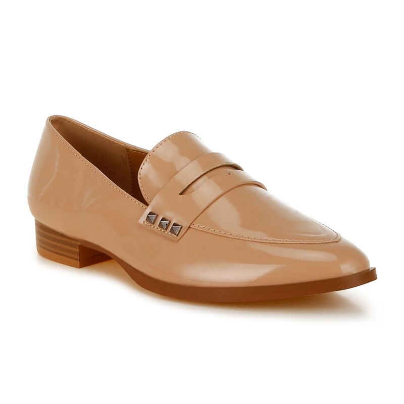 ラグアンドコー レディース シューズ スリッポン・ローファー なめし革 Rag \u0026 Co Noshiya Women\u0027s Patent Pleather Penny Loafers Beige ベージュ