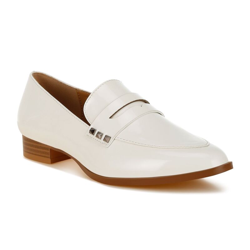 ラグアンドコー レディース シューズ スリッポン・ローファー なめし革 Rag \u0026 Co Noshiya Women\u0027s Patent Pleather Penny Loafers Off White 象牙色
