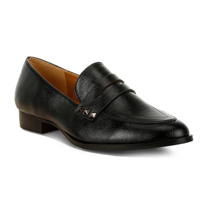 ラグアンドコー レディース シューズ スリッポン・ローファー トール Rag \u0026 Co Potania Women\u0027s Metallic Penny Strap Loafers Black 黒いこと