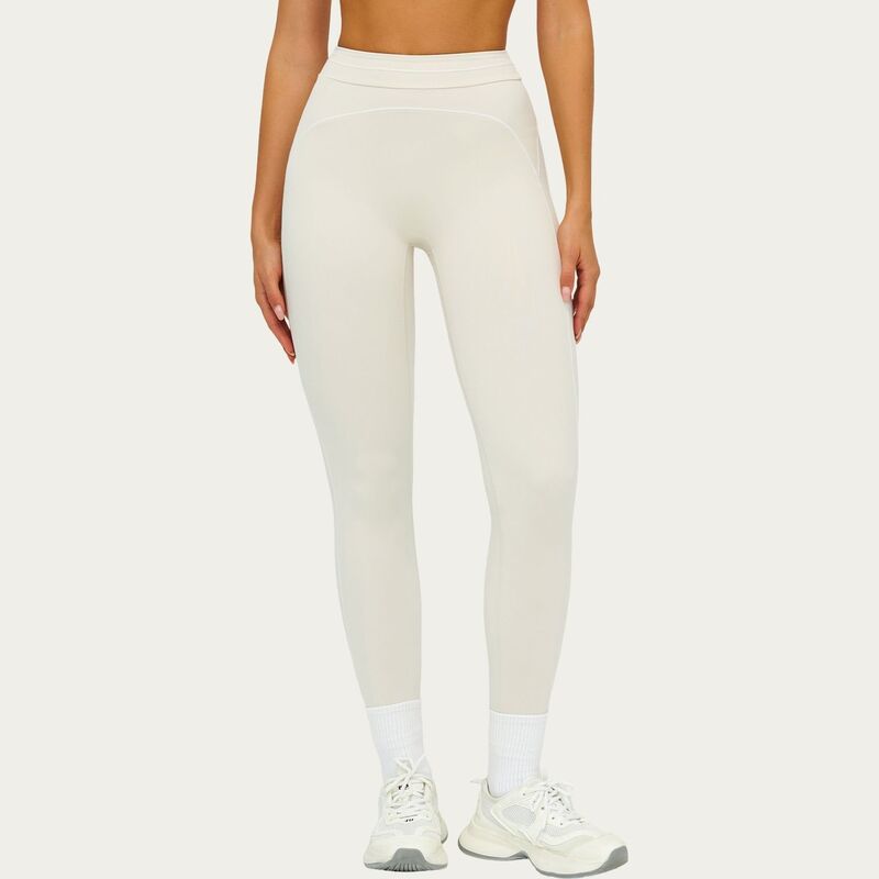 アンナカシ レディース ボトムス カジュアルパンツ ハイウエスト コントラスト レギンス Anna-Kaci Women's High Waist Sculpting Leggings with Curved Contrast Seam Detailing and Stretch Fabric Light Beige ベージュ｜ReVida 店