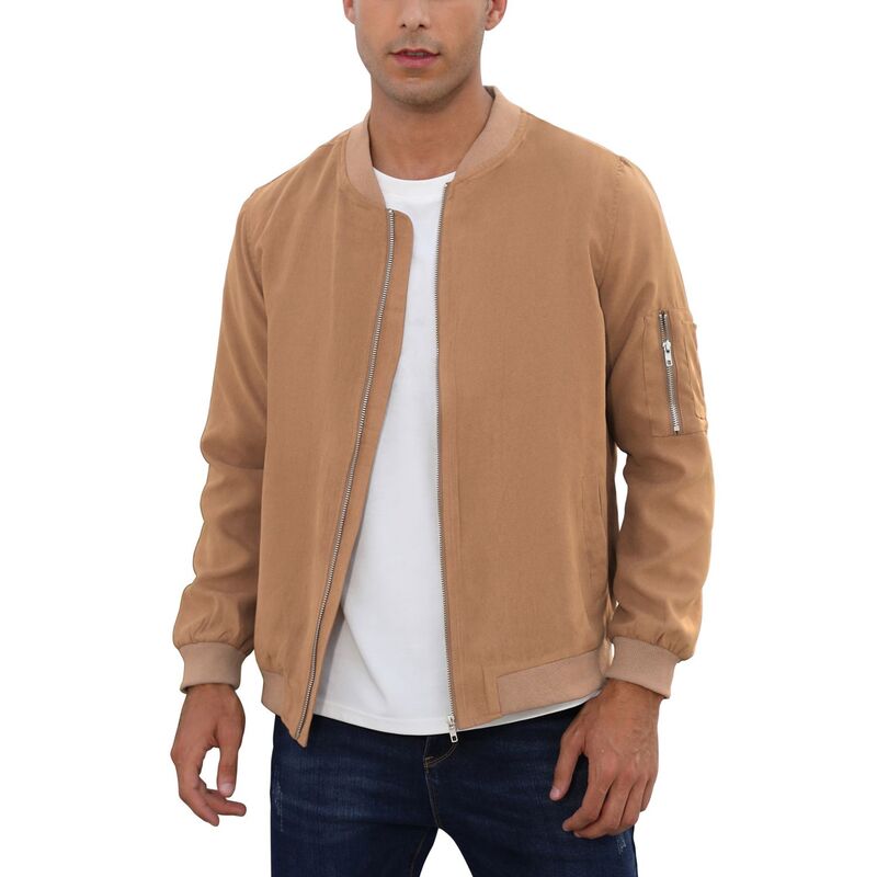 セオリア レディース アウター 上衣・上衣 Seoria Men\u0027s Bomber Jacket Lightweight Casual Stylish Light Flight Jacket Windbreaker Varsity Jackets Khaki カーキ