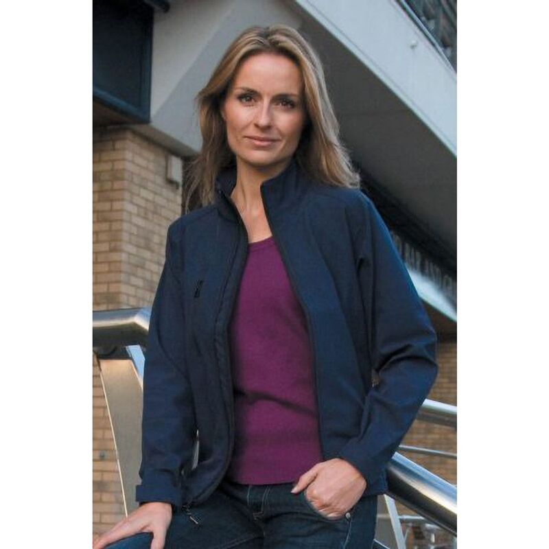 リザルト レディース アウター 上衣・上衣 Result Ladies/Womens La Femme 2 Layer Base Softshell Breathable Wind Resistant Jacket Navy Blue 米国海軍