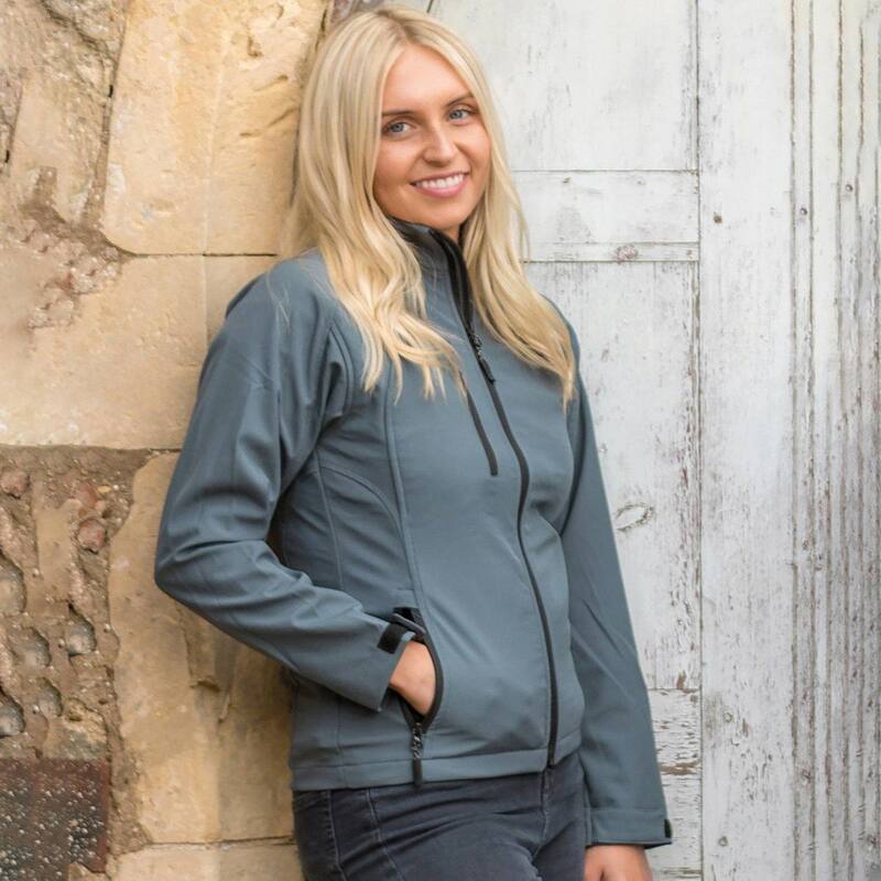 リザルト レディース アウター 上衣・上衣 Result Ladies/Womens La Femme 2 Layer Base Softshell Breathable Wind Resistant Jacket Silver Grey 薄墨色