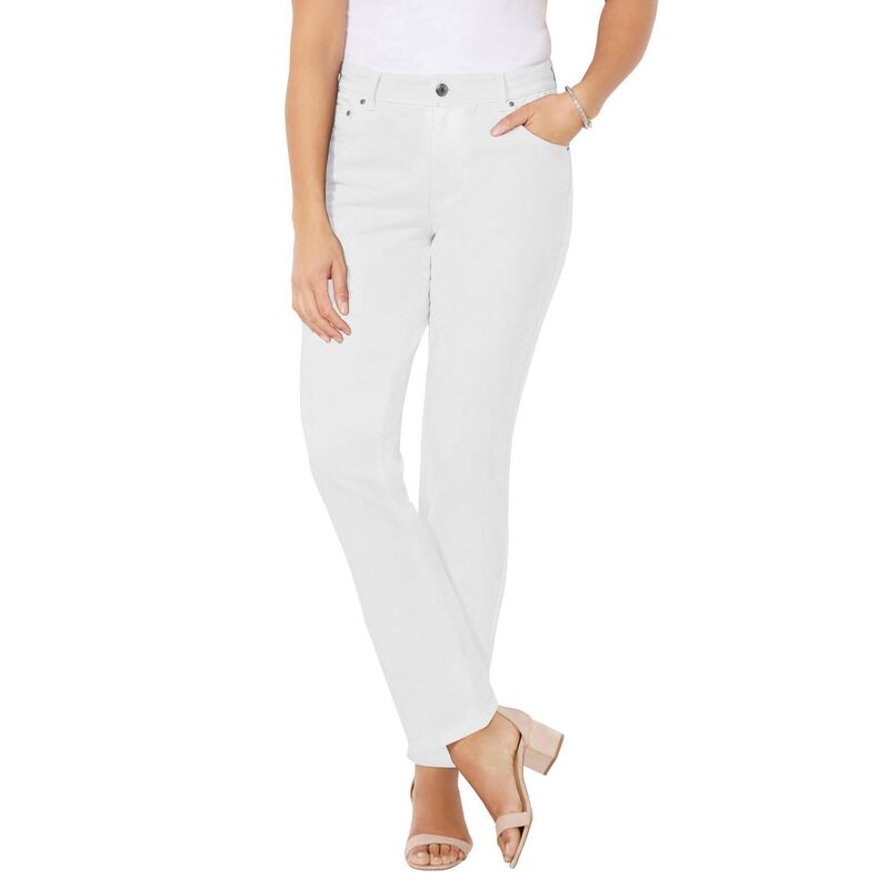 キャサリンズ レディース ボトムス ジーンズズボン下 つけ加える大きさ Catherines Women\u0027s Plusize Right Fit Moderately Curvy Jean White 白いこと