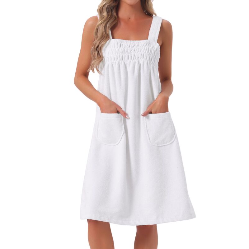 インスパイア 今めかしい レディース アンダーお召しもの ナイト爵お召しもの INSPIRE CHIC Women\u0027shower Towels Cover Up Wrap Wearable Bathrobe Around Towel Strapspa Body Robe White 白いこと